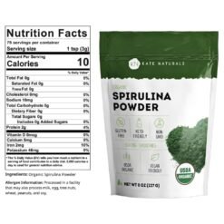 Alternative view of Kate Naturals Organic Spirulina 3000mg. Detoxification, Antioxidant, Blood Pressure Support, Healthy Skin, Superfood .  227G    Exp: 01/2028