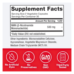 Alternative view of Force Factor NMN Longevity Capsules, Extra Strength, 500mg. Precursor to Boost NAD+ Levels,  Energy & Metabolism Support, Healthy Aging  60 Capsules.    Exp: