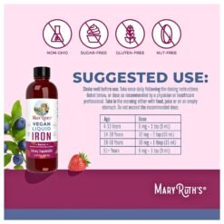 Alternative view of Mary Ruth's Liquid Iron, Ferrous Glycinate, 18mg, For Women,  Men, Kids. Red Blood Cell Production, ADHD, Energy Support.    450mls,  Berry Flavour  Exp: