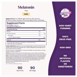 Alternative view of Natrol Kids Melatonin 1mg,  For Occasional Sleeplessness, Restful Sleep in Children       90 Raspberry Flavored Gummies                         Exp:
