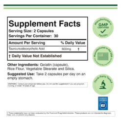 Alternative view of Double Wood TUDCA  (Tauroursodeoxycholic Acid) Bile Salts, 500mg. Supports Fat Digestion, Promotes Liver & Cellular Health    60 Capsules   Exp: 02/2028