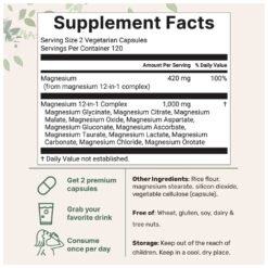 Alternative view of Micro Ingredients 12‑in‑1 Magnesium Complex 1000 mg,  Promotes Normal Muscle & Nerve Function, Heart Health, Energy,    240 Count, |4 Months Supply|  Exp: 06/2028