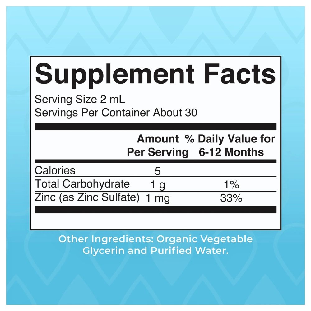 MaryRuth's Organic Infants Ionic Zinc Liquid Drops. For Immune Support, Growth & Development, Healthy Skin & Wound Healing, 60mls Exp: 06/2027 - Image 2