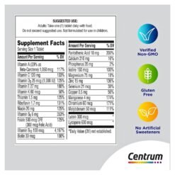 Alternative view of Centrum Silver Men's 50+ Multivitamin. Supports Well Aging, Heart Health, Memory, Cognition in Older Adults,  100 Ct.   |3+ Months Supply |    Exp: 02/2028