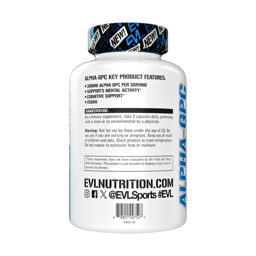 EVL Alpha GPC 600mg Nootropic Brain Supplement. Supports Cognitive Function, Focus & Mental Performance , 60 Capsules Exp: 05/2028 - Image 3