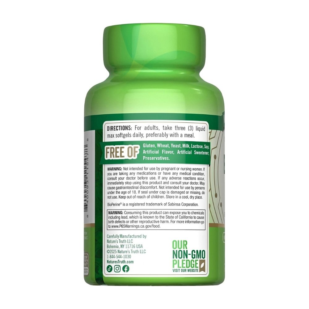 Nature's Truth Brain Up with L-Theanine, Bacopa, B-12 & MCT. Nootropic for Improved Memory, Mental Alertness, Cognitive Enahncement, Sharper Focus. 60 Count Exp:11/2028 - Image 3