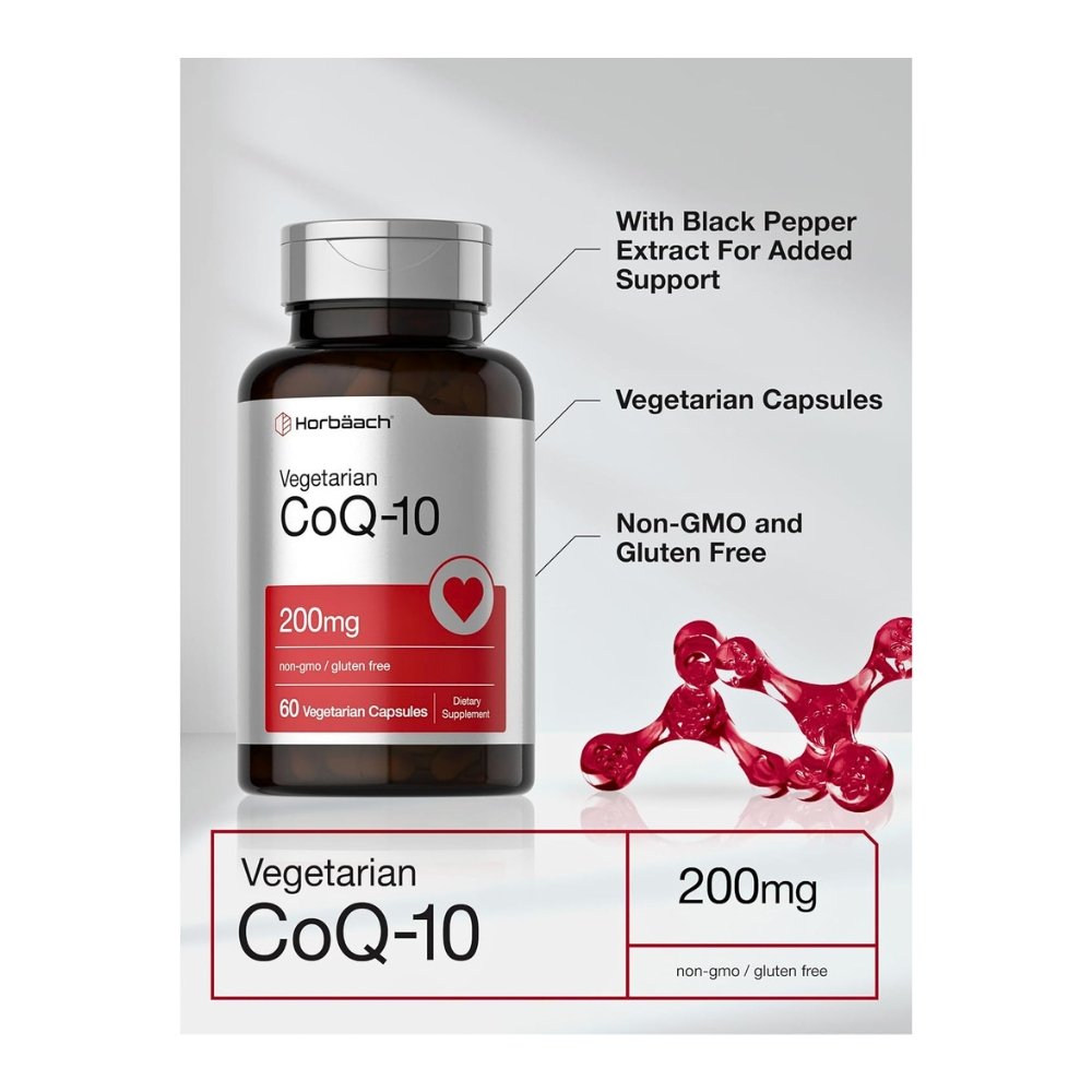 Horbaach Highly Absorbable CO-Enzyme Q10 With Black Pepper Extract, 200MG Supports Heart Health, Well Aging, 60 Quick release Softgels Exp: 05/2029 - Image 3