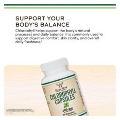 Alternative view of Doublewood Chlorophyll, Chlorophyllin Copper Complex 100mg. Supports Detox pathways, Promotes Healthy skin, Internal Deodorant, Digestion,.   90 Capsules                                                           Exp: 10/2027