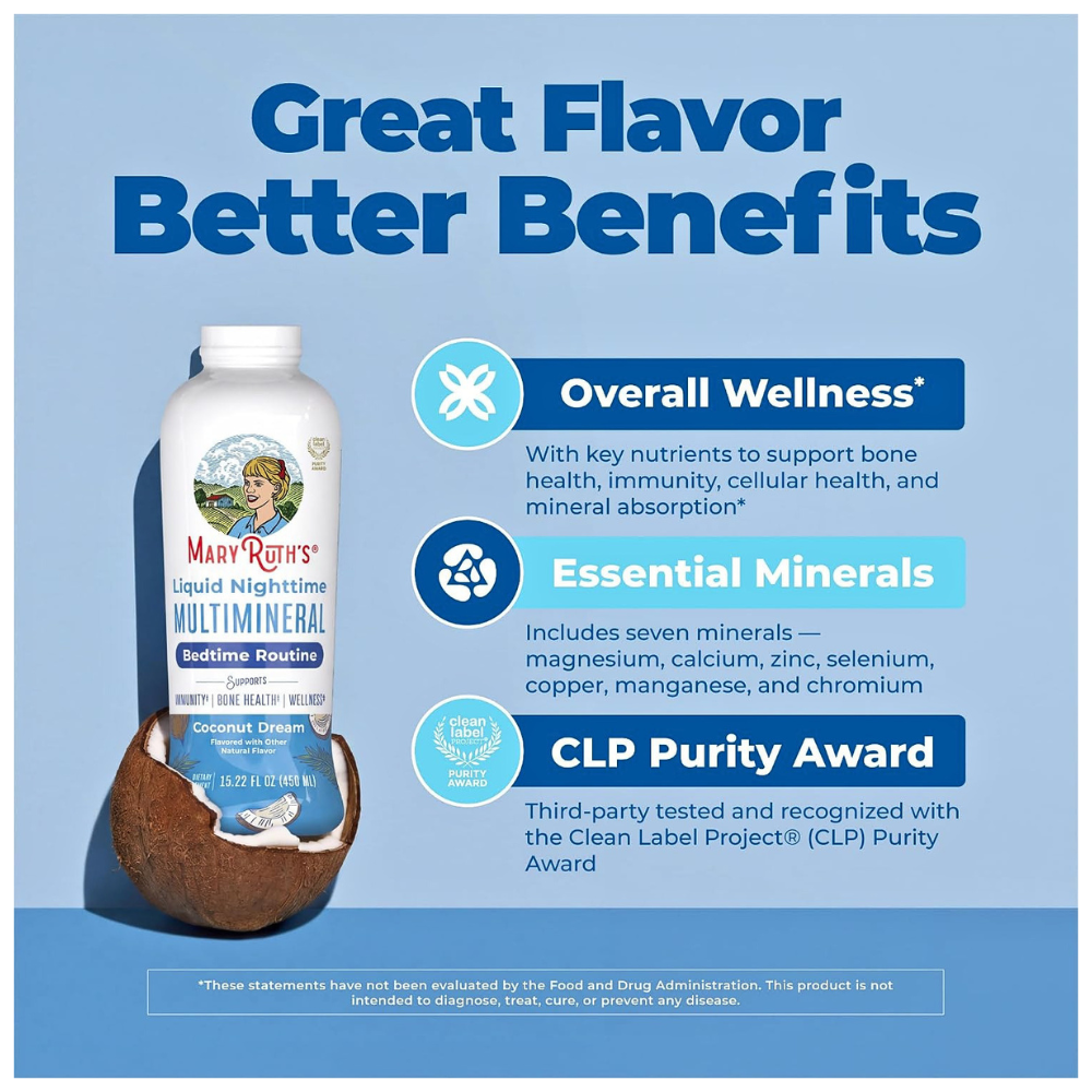 Mary Ruth's Nighttime Liquid Multimineral + Skin Renew With Sepitone. Clinically Shown in Women to Reduce Fine lines, Wrinkles & Improve Skin Firmness, 450ML. Exp: 01/2028 - Image 5
