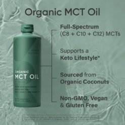 Alternative view of Sports Research Keto C8 Organic MCT Oil From Coconut, Medium Chain Triglycerides (C8). For Brain & Body Fuel, Improved Athletic Performance,  946mls  Exp: 01/2029