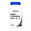Nutricost Acetyl L-Carnitine 1,500mg, To Promote Energy Production, Improve Brain Function, Boost Mood & Reduce Tiredness. -  90 Capsules.                                         Exp: